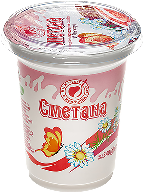 Сметана МОЛОЧНИЙ ВІЗИТ 21% жиру, стакан 340г